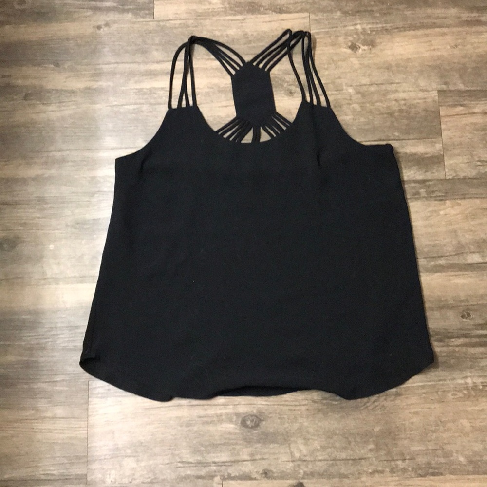 Black racer back blouse